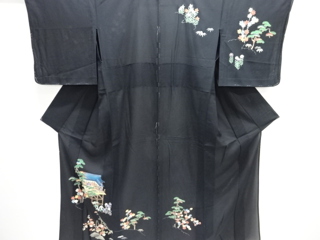 JAPANESE KIMONO / HOMONGI FOR SUMMER / YUZEN / SHOCHIKUBAIb